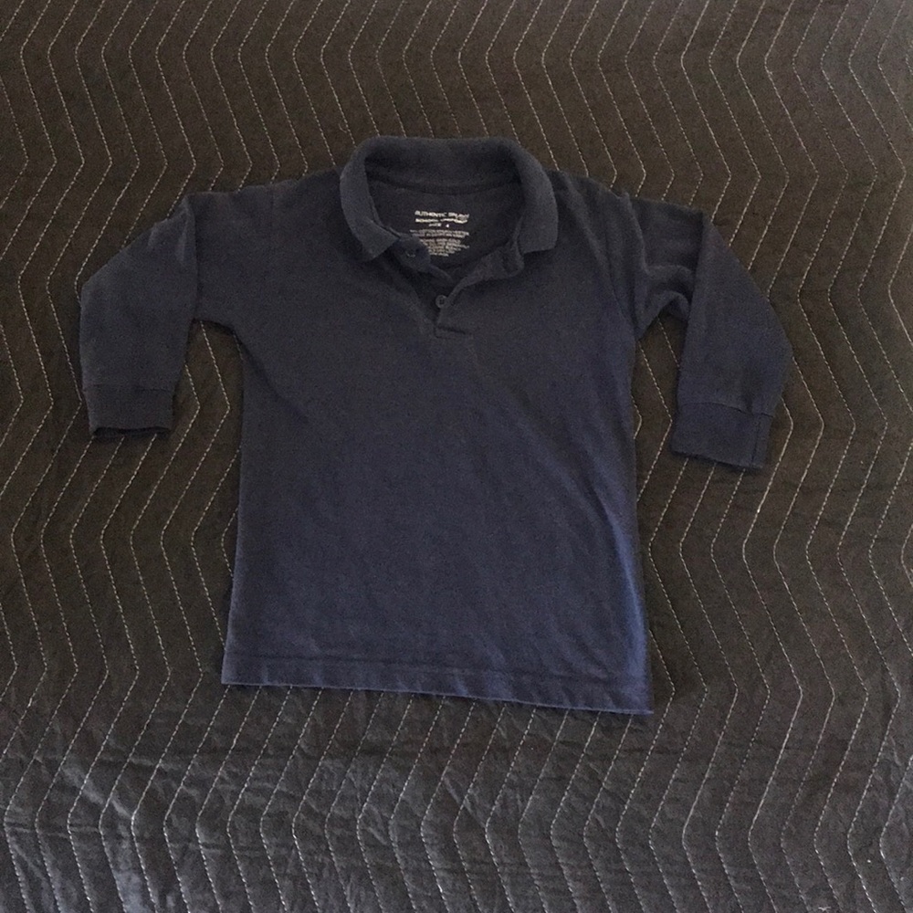 Girls Navy School Uniform L/S Polo Size 4